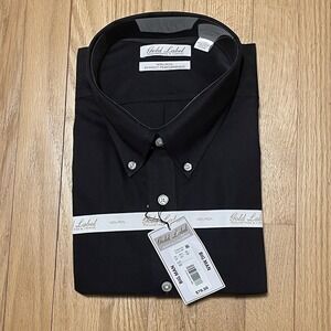 Gold Label Roundtree & Yorke Solid Non-Iron F Dress Shirt, Black, XXLB